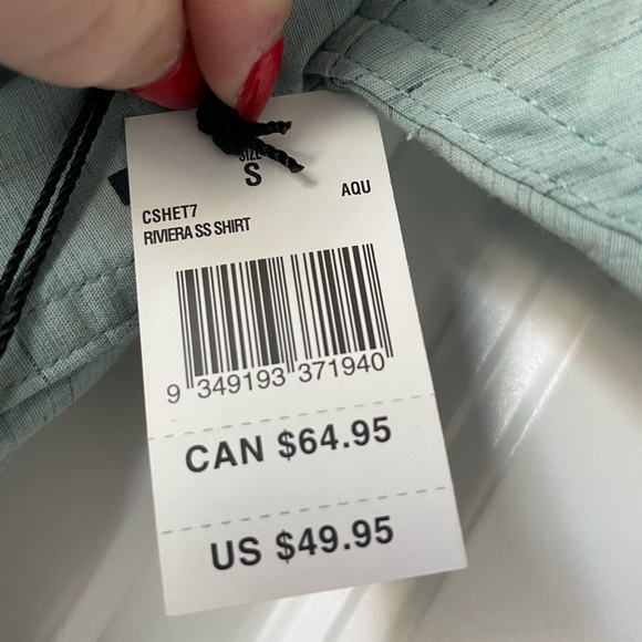 NWT Men’s Ripcurl Palm Tree Button Down Small - Picture 5 of 5